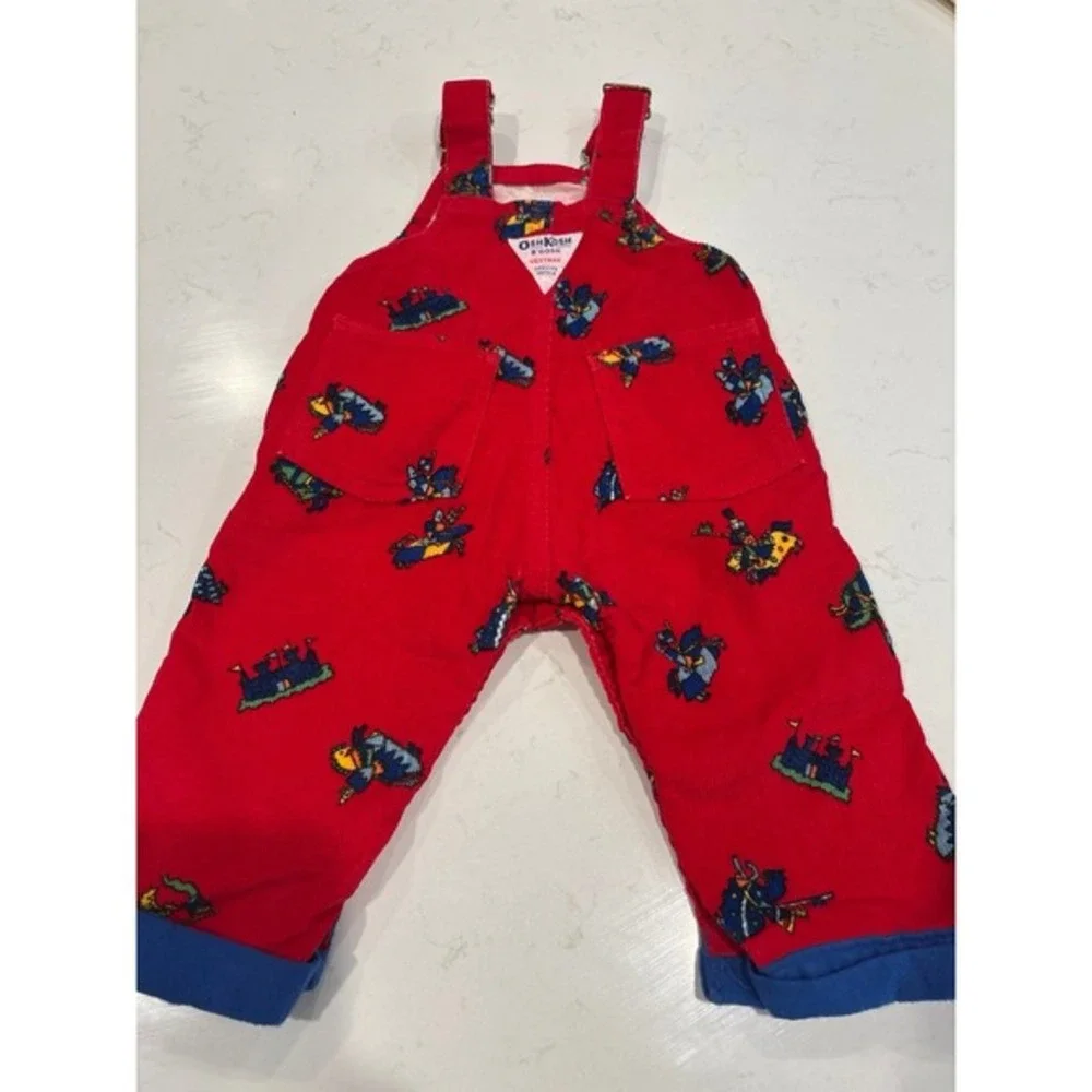 VINTAGE Oshkosh Overalls Castles and knights Paper Tag‎ Great Condition